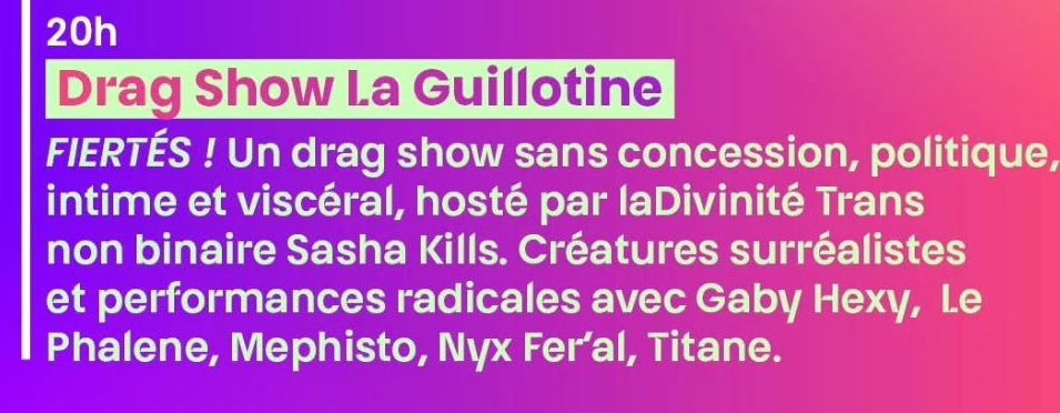 Drag show la Guillotine