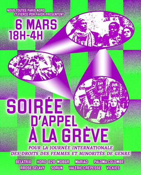 Soirée d'appel à la grève pour la journée internationale des droits des femmes et minorités de genre